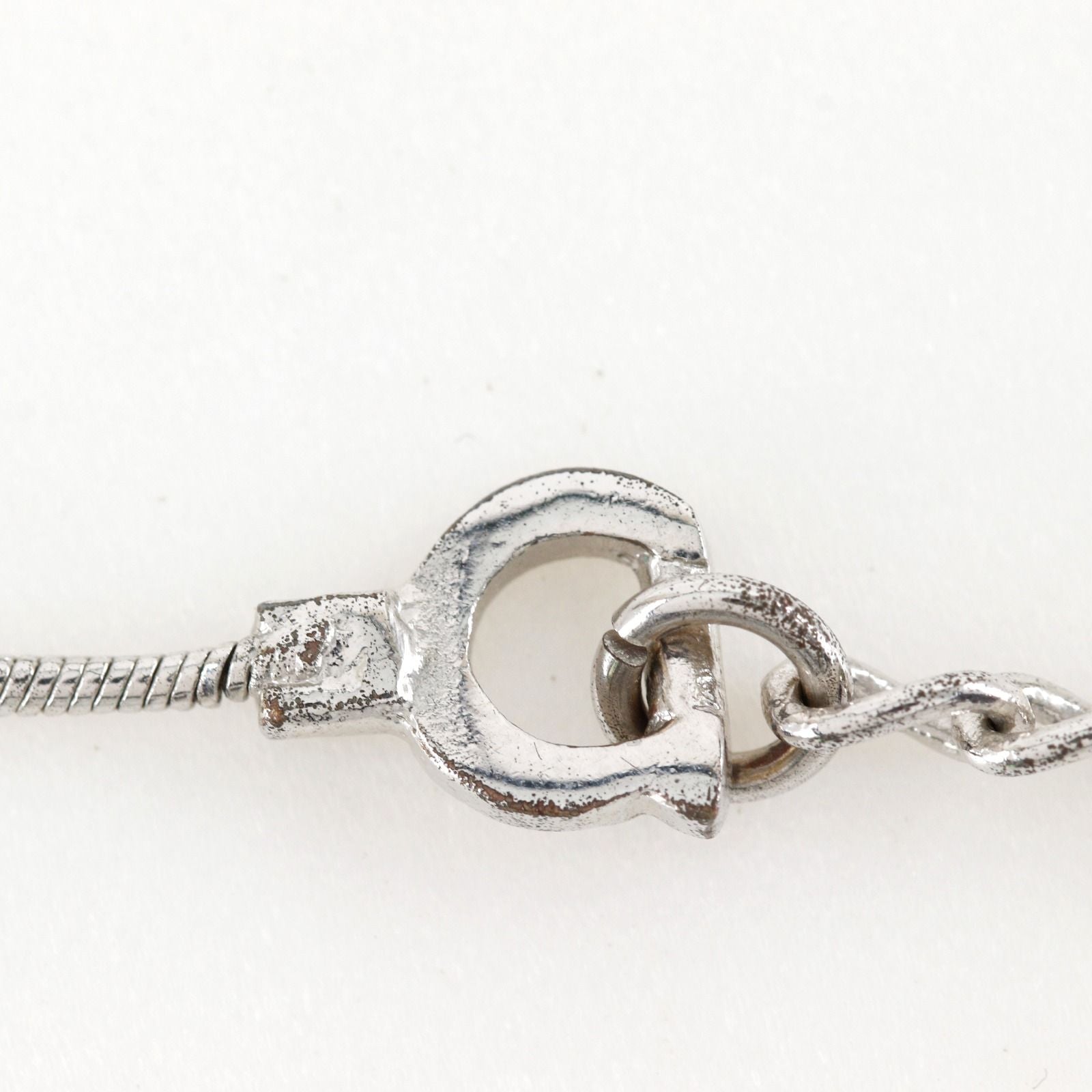Dior D Logo Metal Silver Necklace — view 7