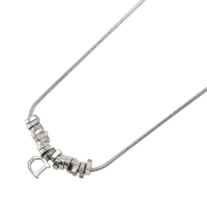Dior D Logo Metal Silver Necklace — view 3