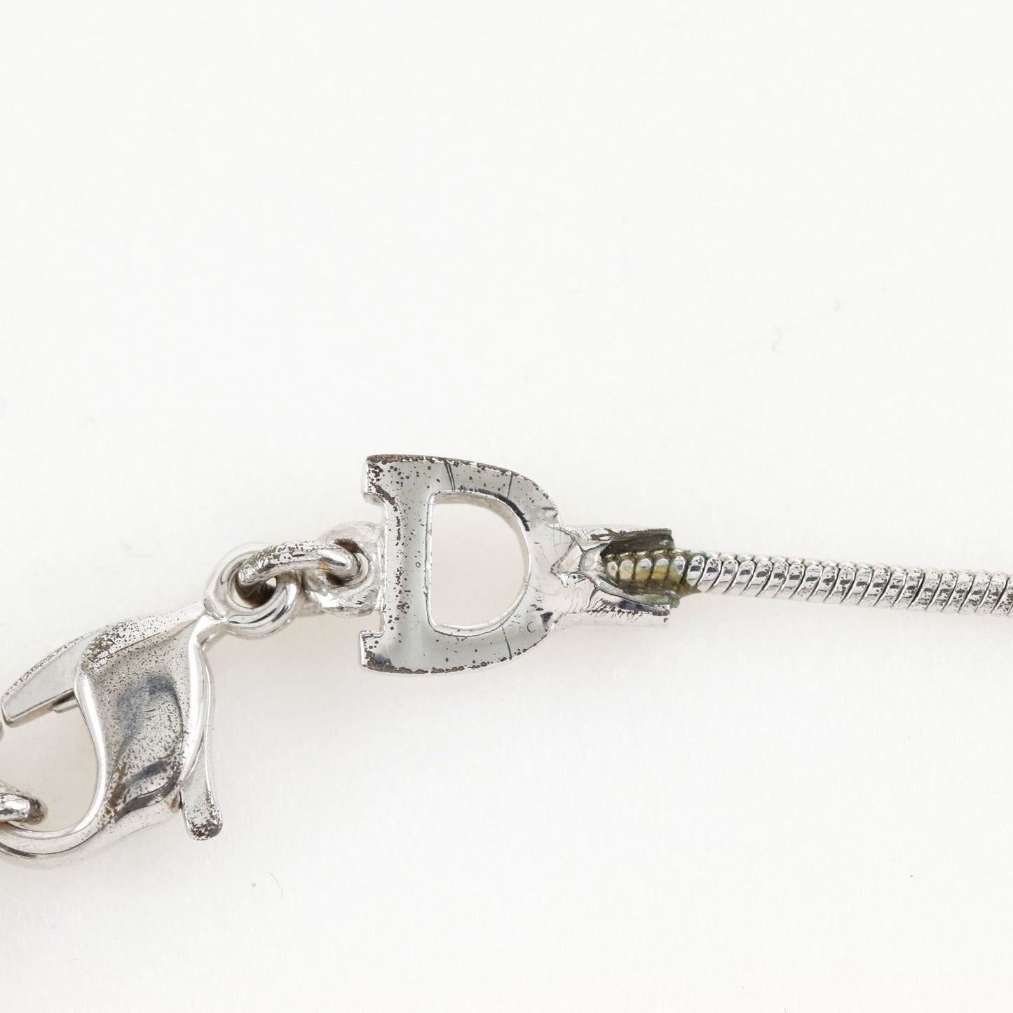Dior D Logo Metal Silver Necklace — view 5