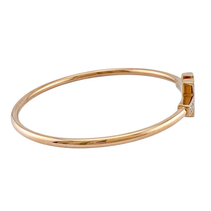 Tiffany & Co T Wire Bracelet 18k Gold Diamond — view 5