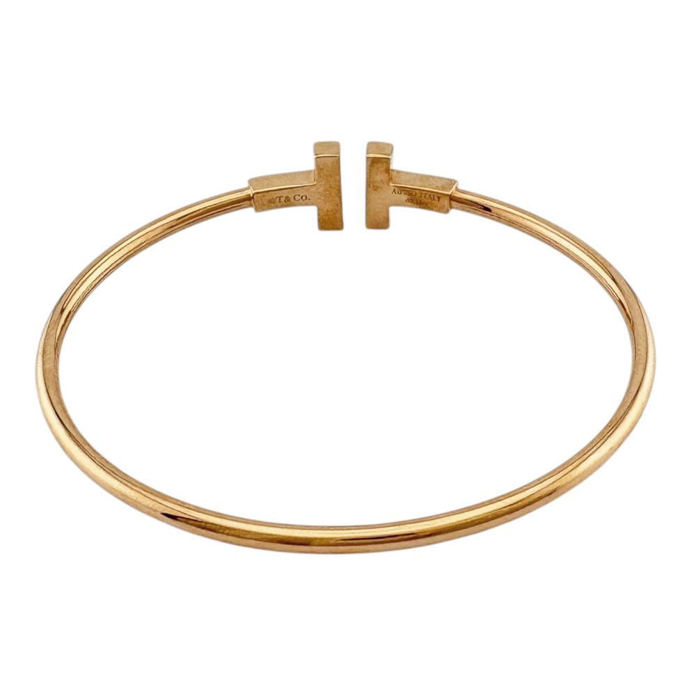 Tiffany & Co T Wire Bracelet 18k Gold Diamond — view 4