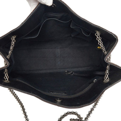 Chanel Quilted 2.55 Chain Tote Shoulder Bag Brown Patent Leather — view 9