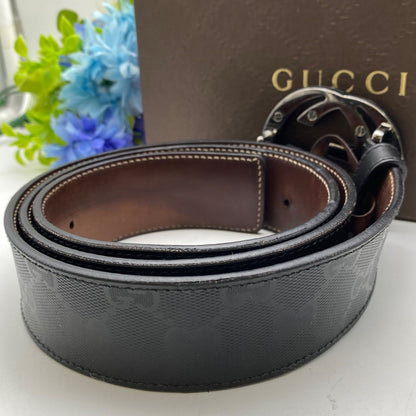 Gucci Leather Belt GG Marmont Supreme Black — view 2