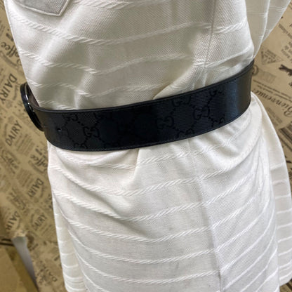 Gucci Leather Belt GG Marmont Supreme Black — view 6