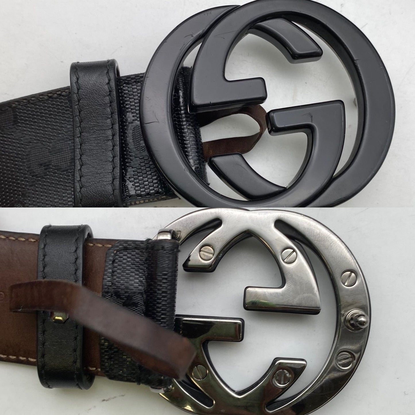 Gucci Leather Belt GG Marmont Supreme Black — view 8