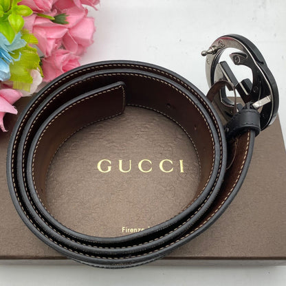 Gucci Leather Belt GG Marmont Supreme Black — view 4