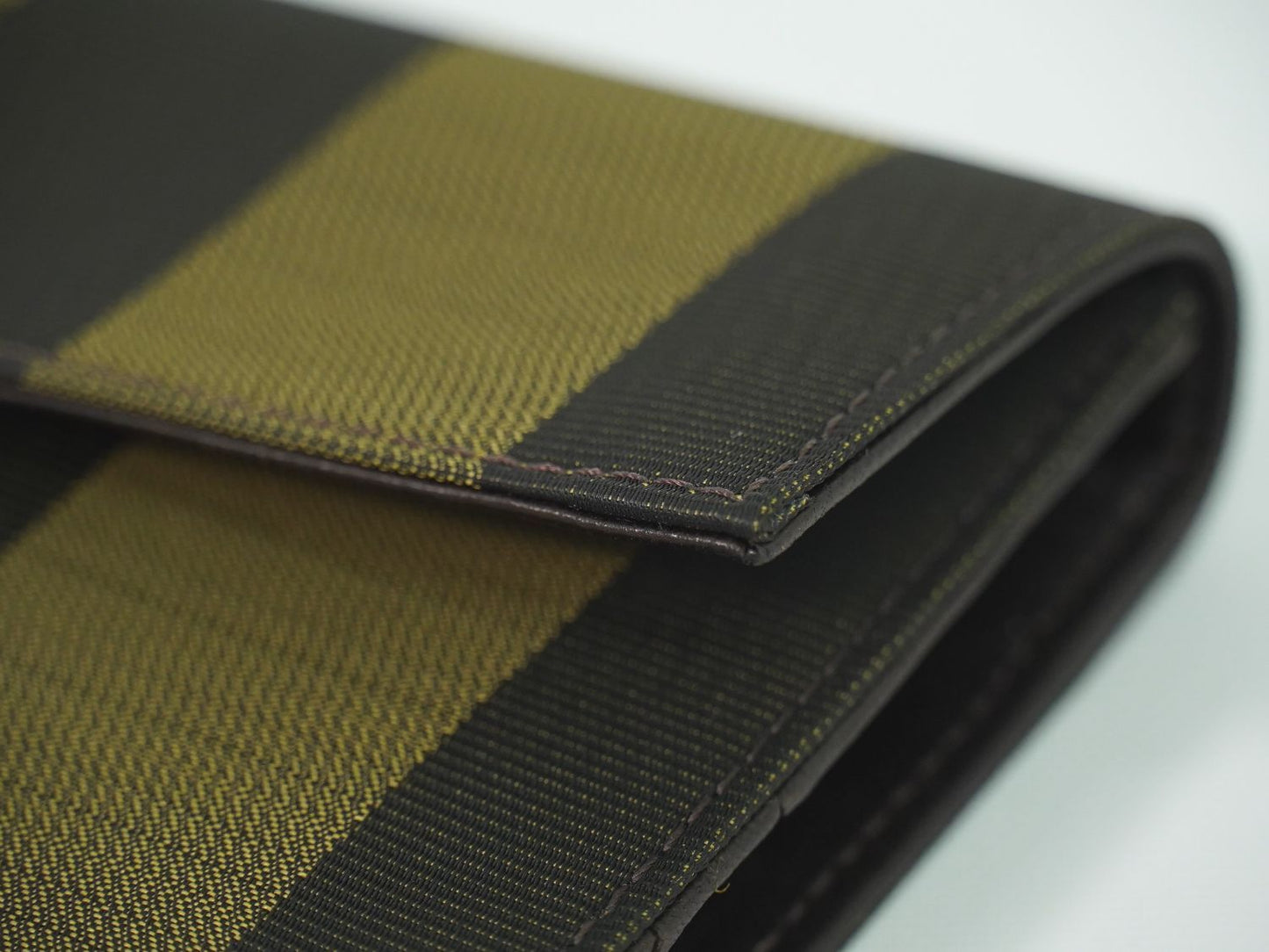 Fendi Pecan Trifold Wallet Compact Canvas Black Brown — view 7