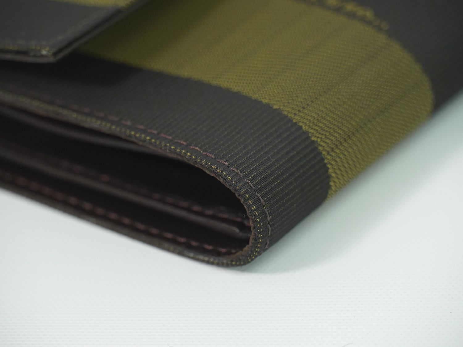 Fendi Pecan Trifold Wallet Compact Canvas Black Brown — view 6