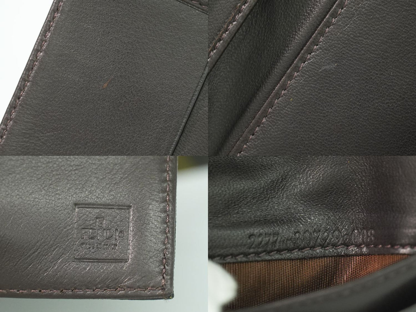 Fendi Pecan Trifold Wallet Compact Canvas Black Brown — view 9
