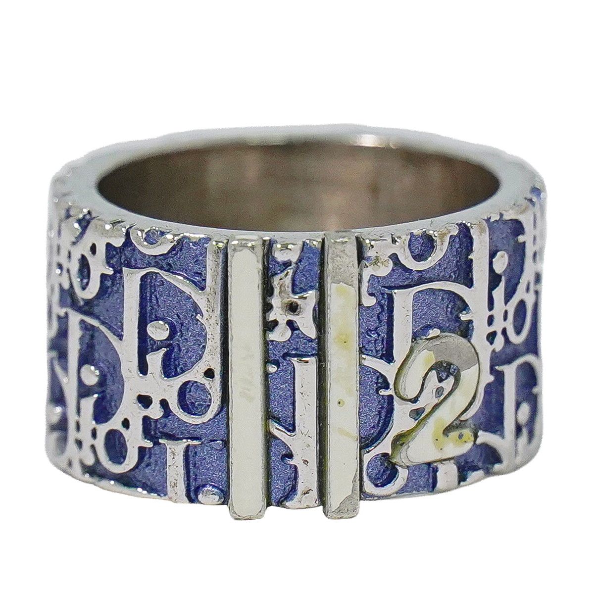 Dior Trotter Ring Metal Silver Blue