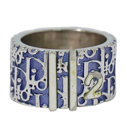 Dior Trotter Ring Metal Silver Blue