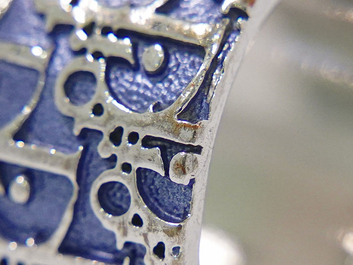 Dior Trotter Ring Metal Silver Blue — view 7