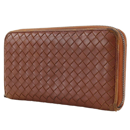 Bottega Veneta Zip Around Intrecciato Leather Brown Wallet — view 2
