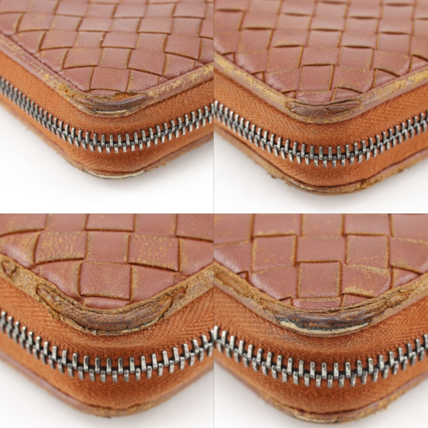 Bottega Veneta Zip Around Intrecciato Leather Brown Wallet — view 4