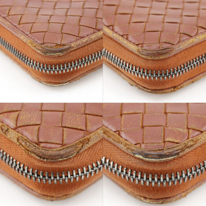 Bottega Veneta Zip Around Intrecciato Leather Brown Wallet — view 4