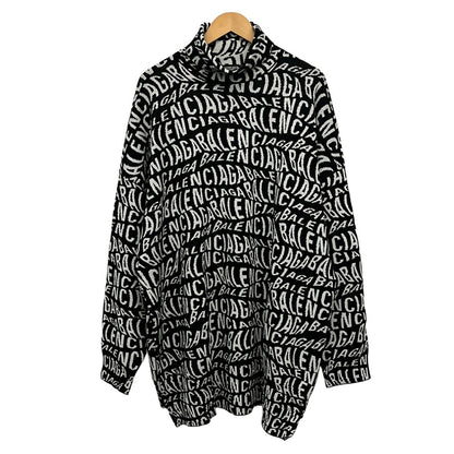 Balenciaga Long Sleeve Sweater L Black White Turtleneck