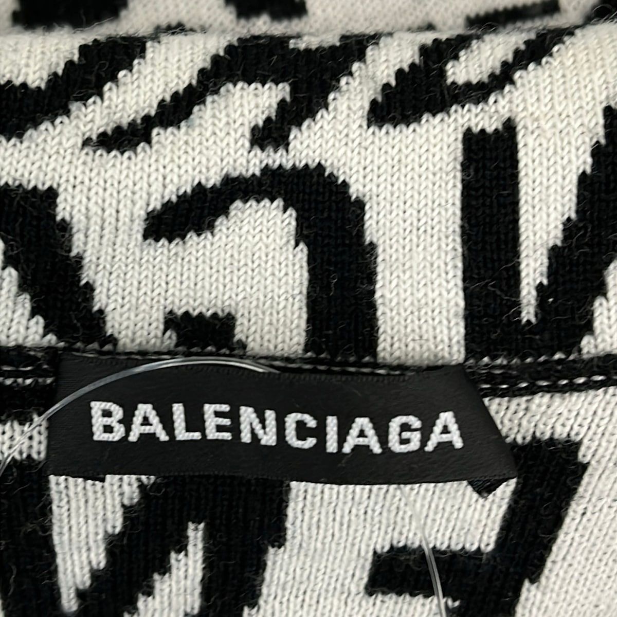Balenciaga Long Sleeve Sweater L Black White Turtleneck — view 3