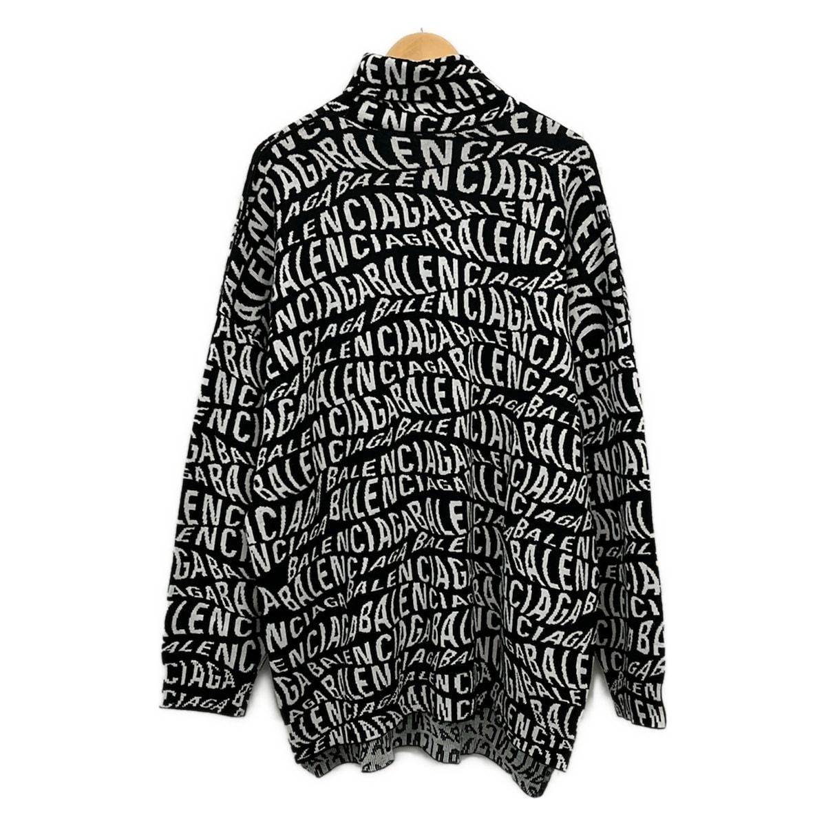 Balenciaga Long Sleeve Sweater L Black White Turtleneck — view 2