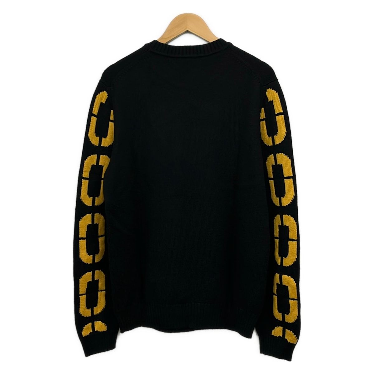 Fendi Long Sleeve Sweater 52 L Black Dark Yellow Crew — view 2