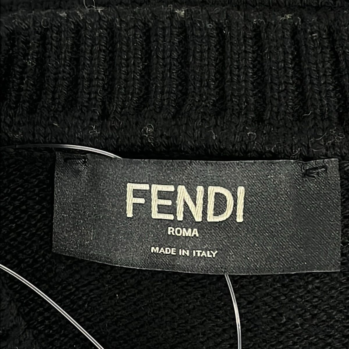 Fendi Long Sleeve Sweater 52 L Black Dark Yellow Crew — view 3
