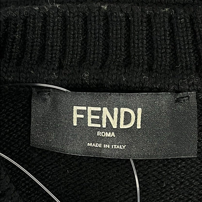 Fendi Long Sleeve Sweater 52 L Black Dark Yellow Crew — view 3