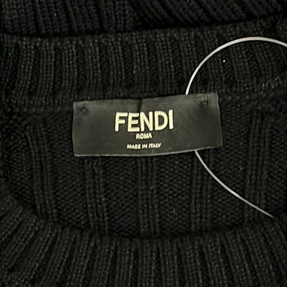 Fendi Long Sleeve Sweater IT 54 Black Dark Yellow Crew — view 3