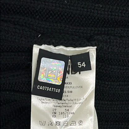 Fendi Long Sleeve Sweater IT 54 Black Dark Yellow Crew — view 5