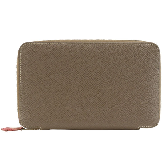Hermes Silki Daily GM Veau Epsom Etoupe Gray Pink Notebook Cover Agenda