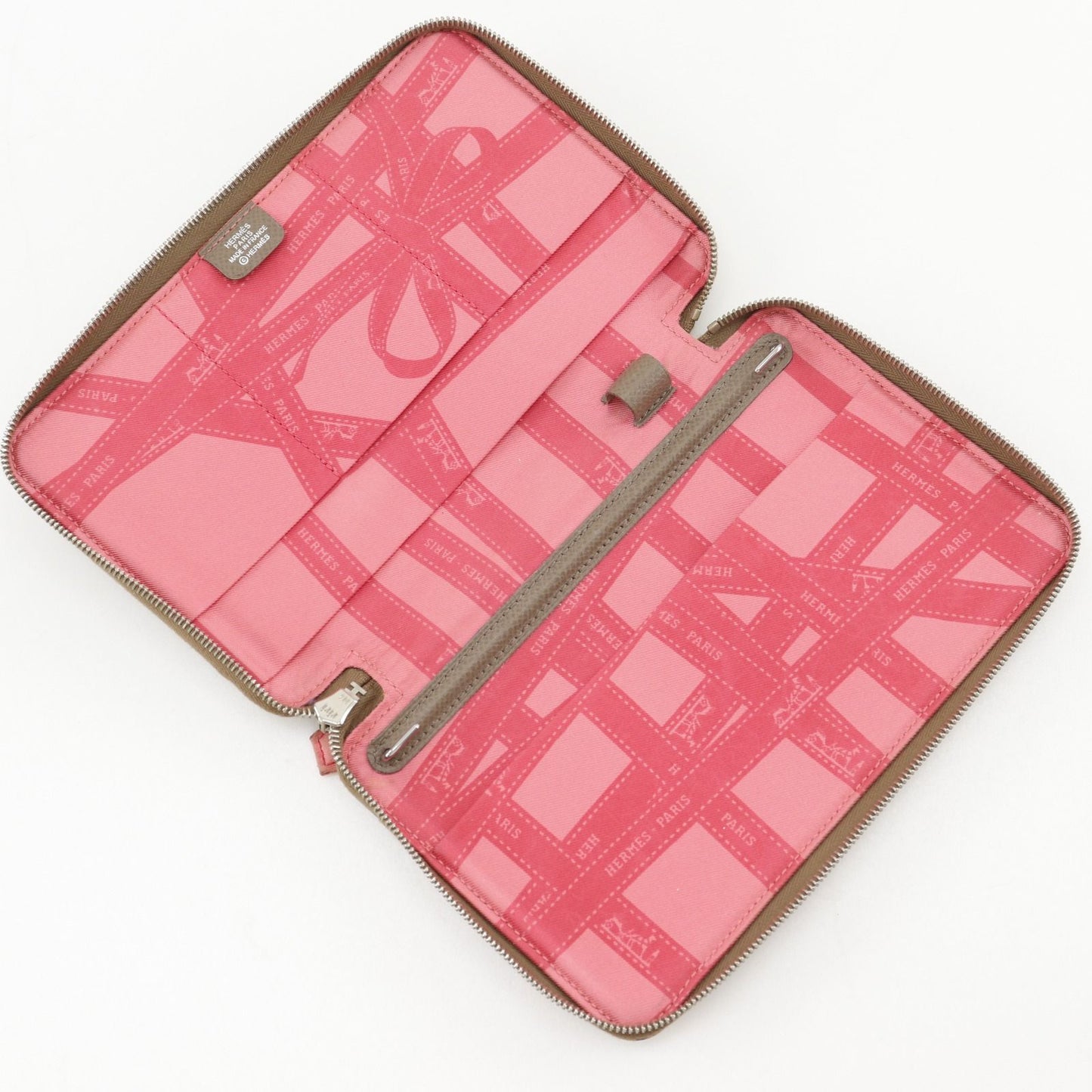 Hermes Silki Daily GM Veau Epsom Etoupe Gray Pink Notebook Cover Agenda — view 5