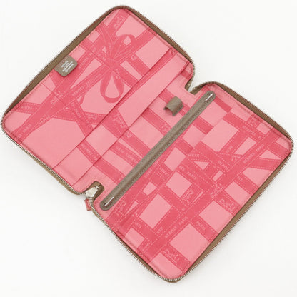 Hermes Silki Daily GM Veau Epsom Etoupe Gray Pink Notebook Cover Agenda — view 5