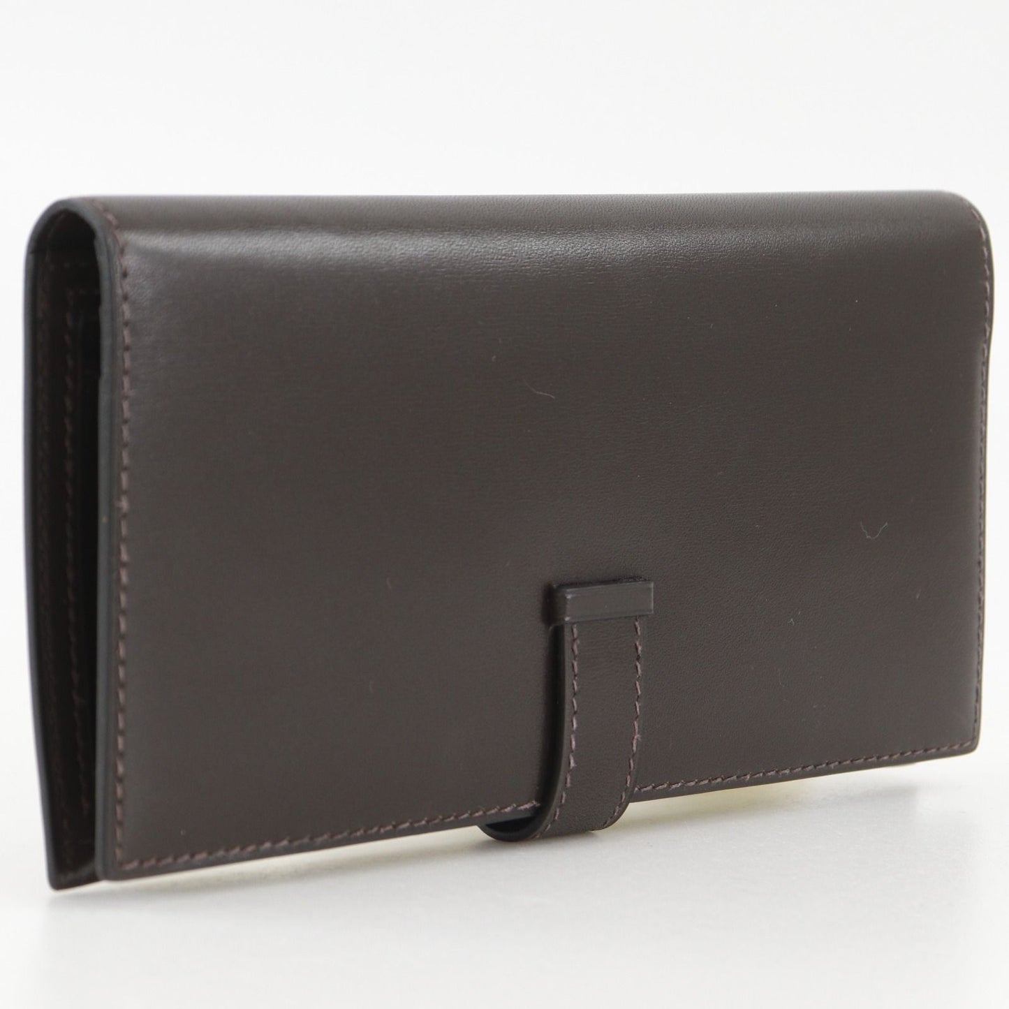 Hermes Bearn Box Calf Brown Gold Wallet — view 3