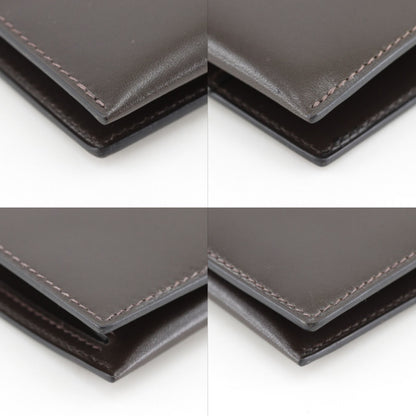 Hermes Bearn Box Calf Brown Gold Wallet — view 4