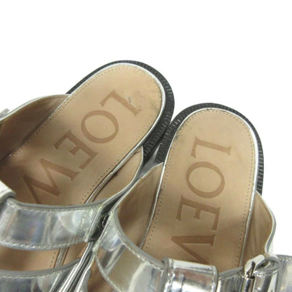 Loewe Campo Metallic Leather Mary Jane Sandals Round Toe 39 Cles the — view 6