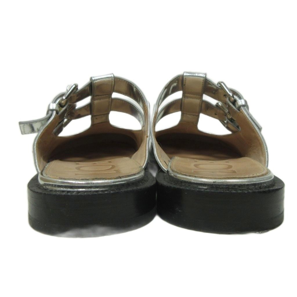 Loewe Campo Metallic Leather Mary Jane Sandals Round Toe 39 Cles the — view 4