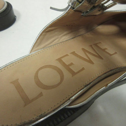 Loewe Campo Metallic Leather Mary Jane Sandals Round Toe 39 Cles the — view 8