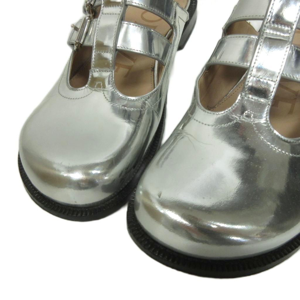 Loewe Campo Metallic Leather Mary Jane Sandals Round Toe 39 Cles the — view 5