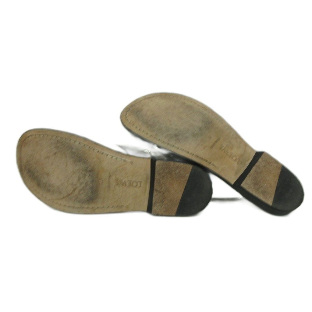 Loewe Campo Metallic Leather Mary Jane Sandals Round Toe 39 Cles the — view 7