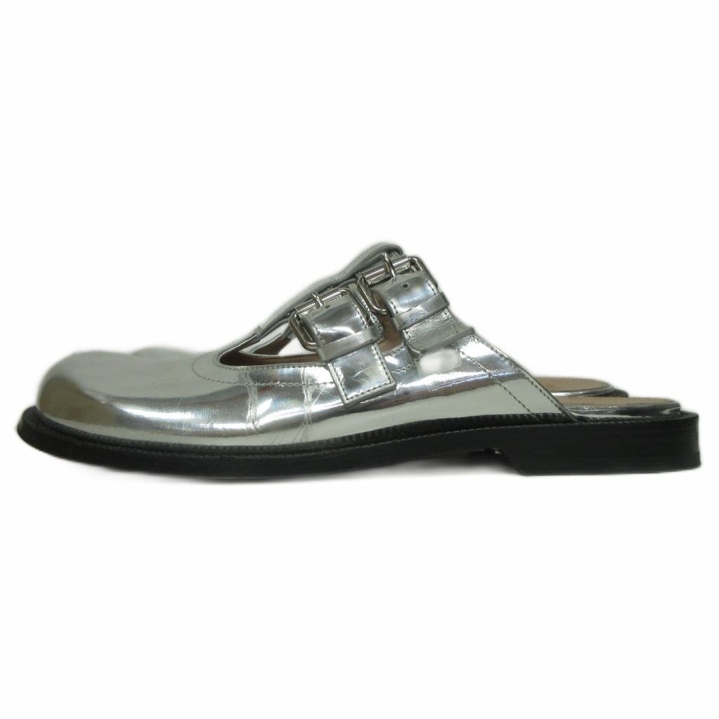 Loewe Campo Metallic Leather Mary Jane Sandals Round Toe 39 Cles the — view 2