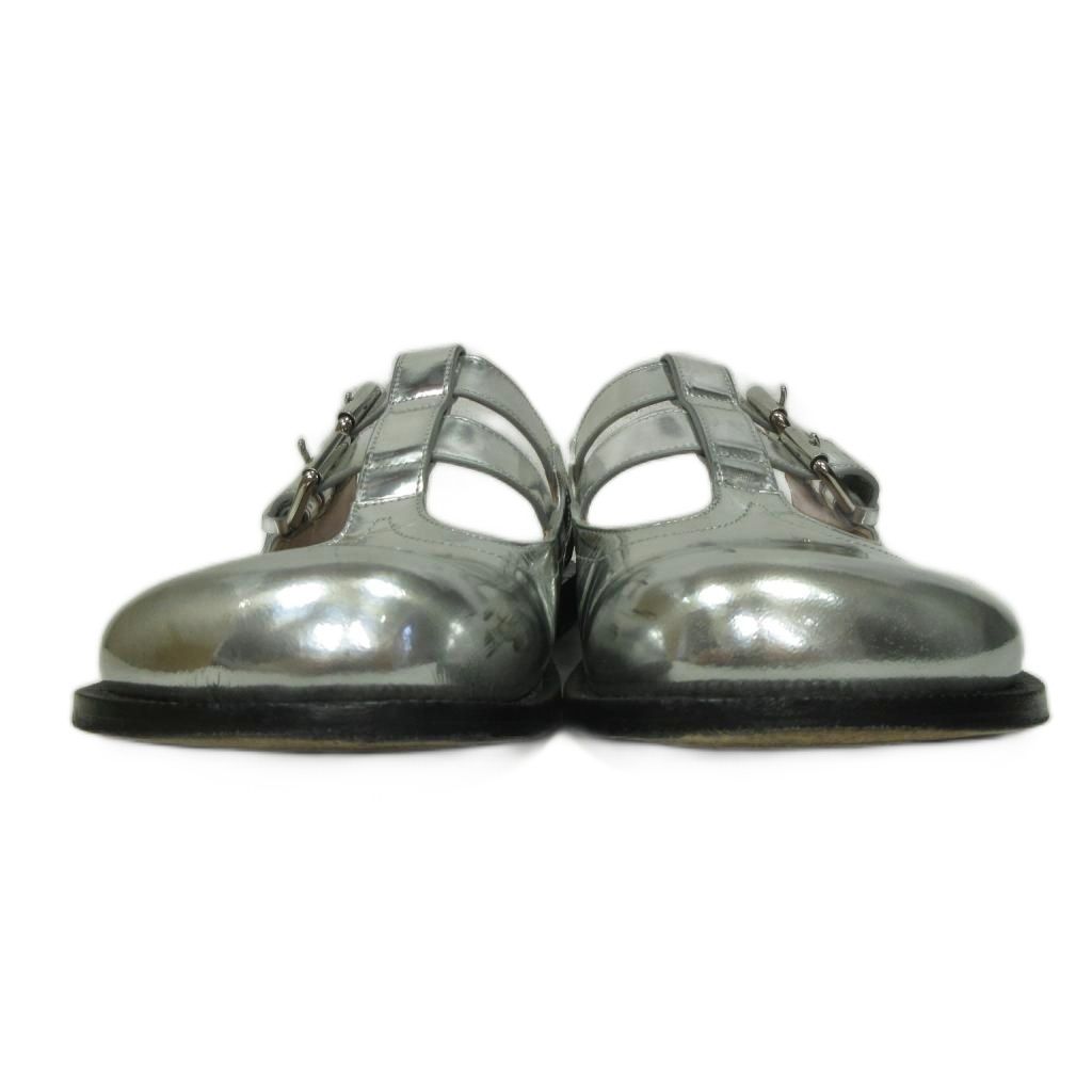 Loewe Campo Metallic Leather Mary Jane Sandals Round Toe 39 Cles the — view 3