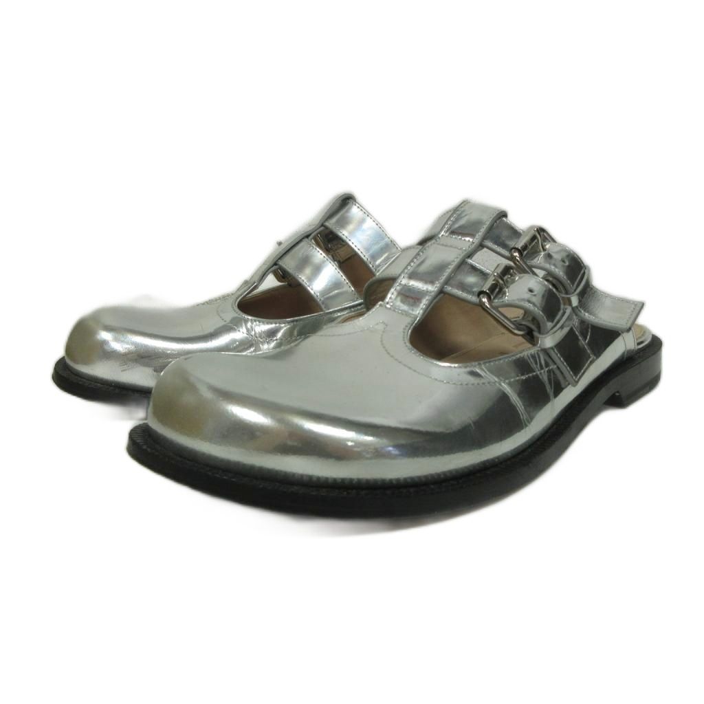 Loewe Campo Metallic Leather Mary Jane Sandals Round Toe 39 Cles the