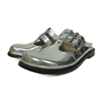 Loewe Campo Metallic Leather Mary Jane Sandals Round Toe 39 Cles the
