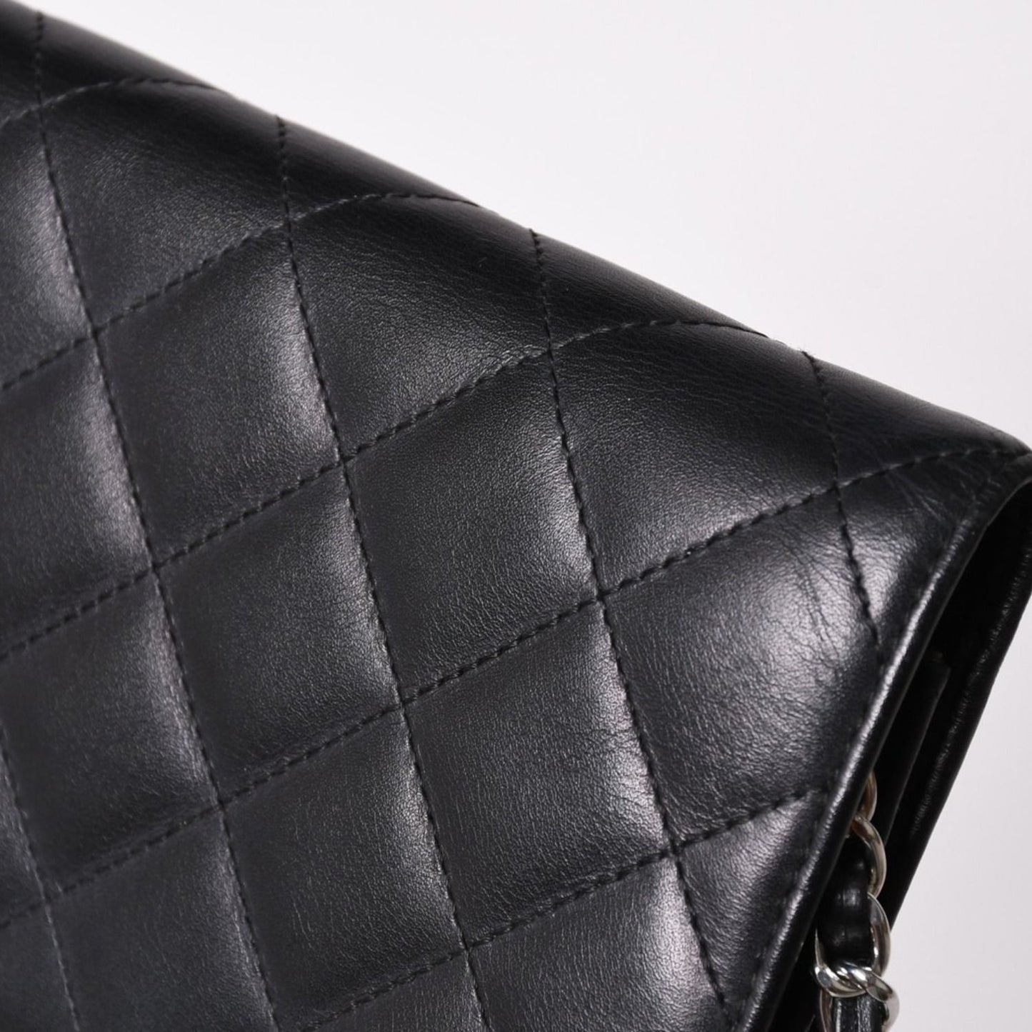 Chanel Cambon Line Chain Wallet Shoulder Bag Black Silver — view 4