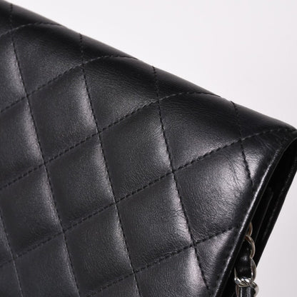 Chanel Cambon Line Chain Wallet Shoulder Bag Black Silver — view 4