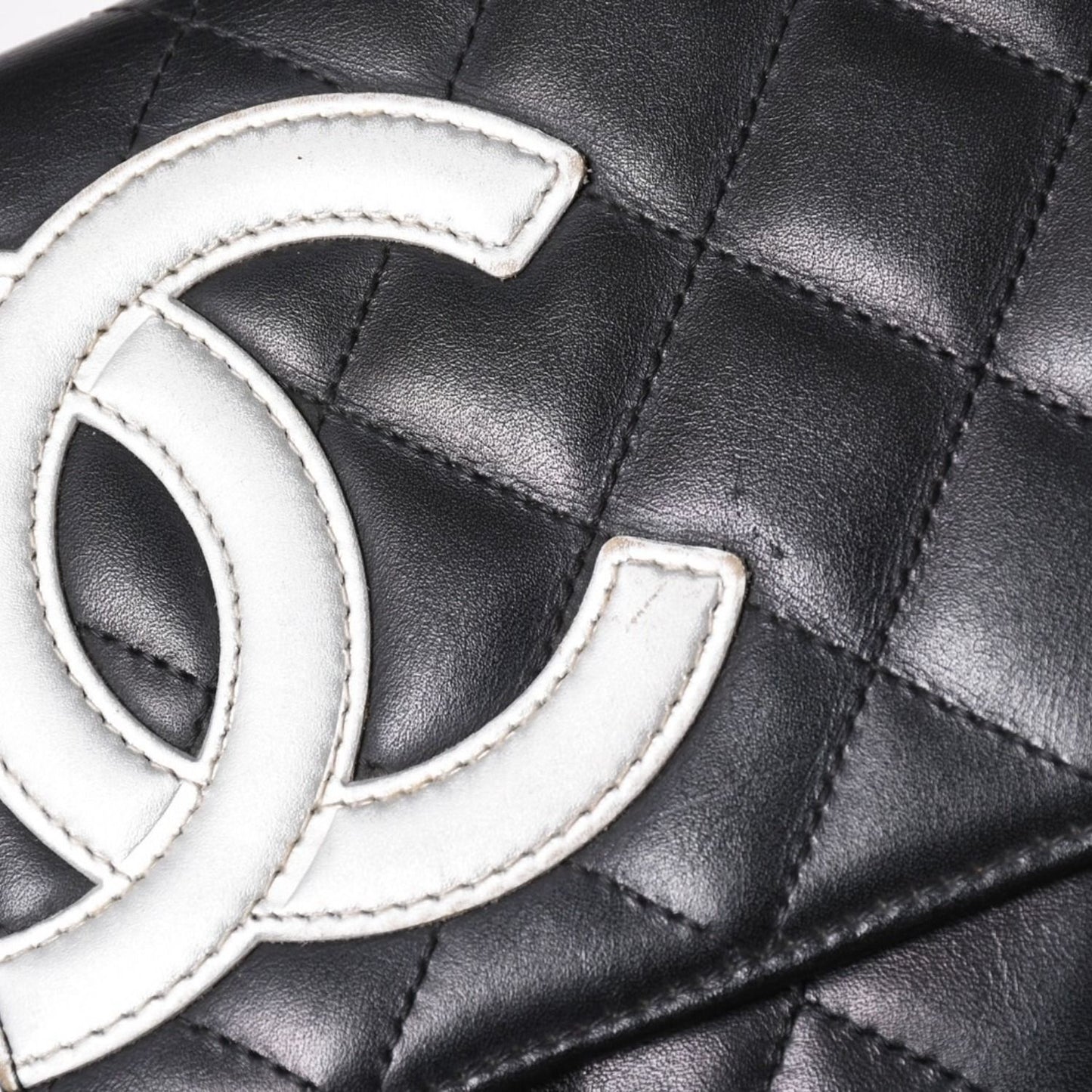 Chanel Cambon Line Chain Wallet Shoulder Bag Black Silver — view 6