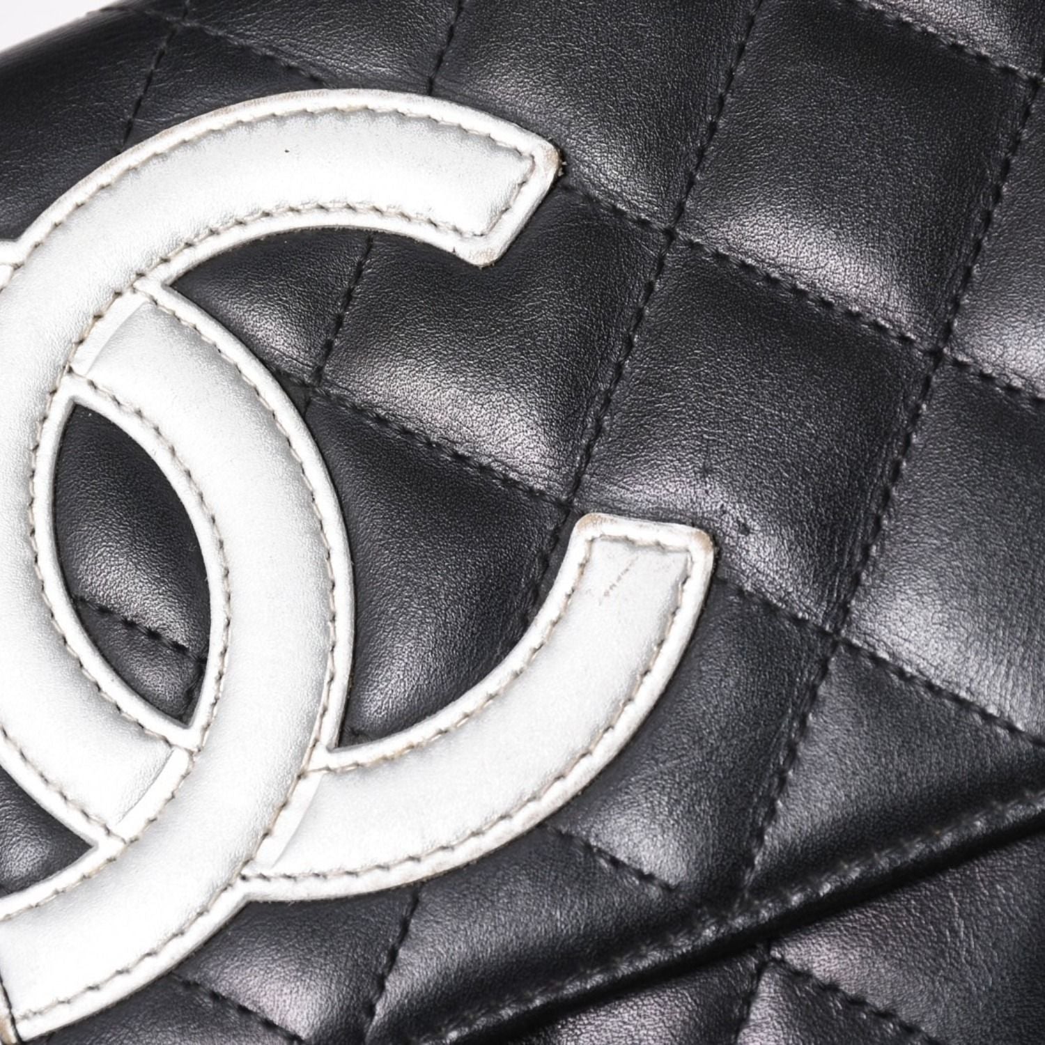 Chanel Cambon Line Chain Wallet Shoulder Bag Black Silver — view 6