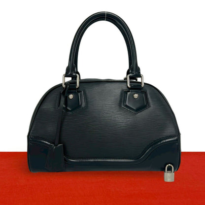 Louis Vuitton Bowling Montaigne PM Epi Leather Mini Boston Bag Noir with