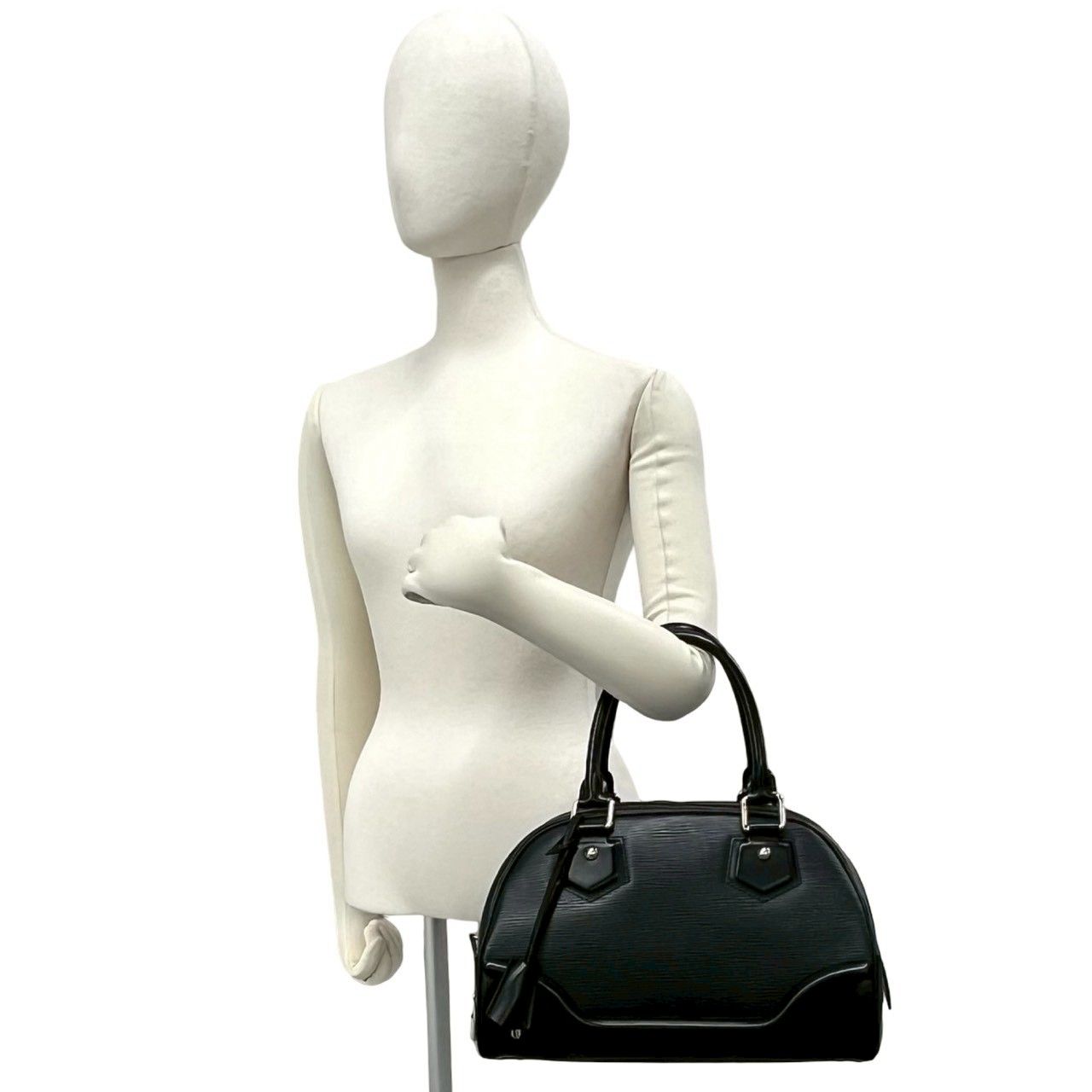 Louis Vuitton Bowling Montaigne PM Epi Leather Mini Boston Bag Noir with — view 2