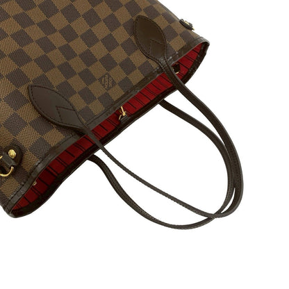 Louis Vuitton With Neverfull PM Damier Pattern Leather Tote Brown — view 4
