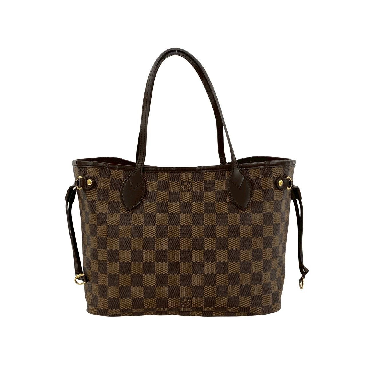 Louis Vuitton With Neverfull PM Damier Pattern Leather Tote Brown — view 3