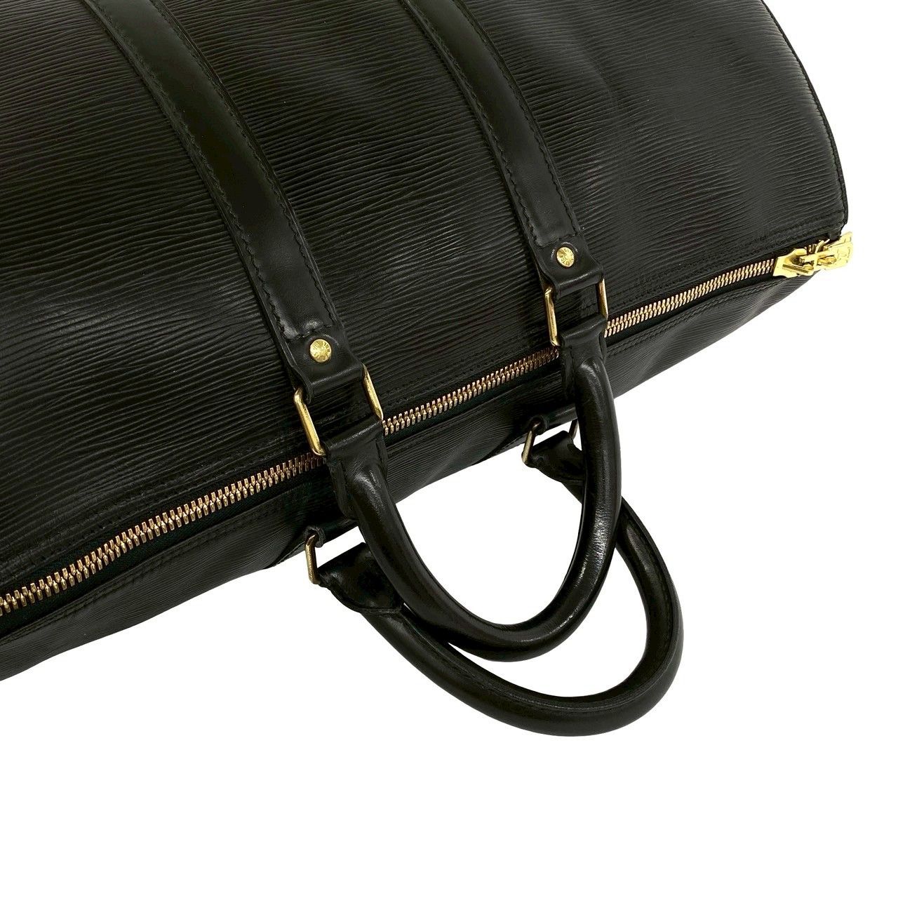 Louis Vuitton Vintage Keepall 45 Epi Leather Boston Bag Black Noir — view 4